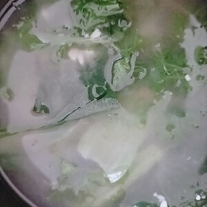 小松菜とわさび菜の味噌汁